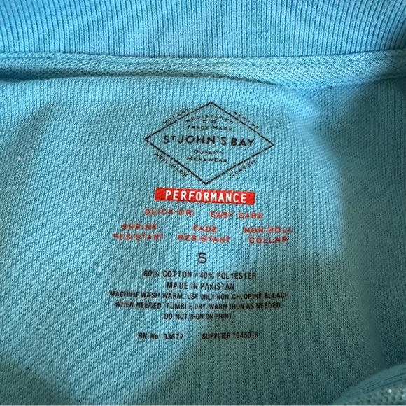 St. John's Bay Light Blue Polo Shirt, S - Picture 7 of 10